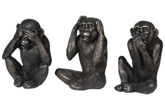 Antique Finish “See No Evil” Trio Monkeys Ornament – Statue Set