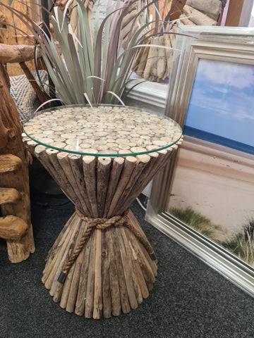 Driftwood Side/Lamp Table – Natural Sculptural Accent in Driftwood (51 cm)