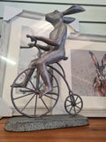 Rabbit on Penny Farthing Ornament – Whimsical Sculpture (40 cm High)
