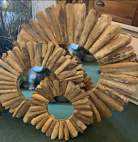 Teak Driftwood Mirror