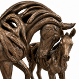 Mare and Foal Cold-Cast Bronze Sculpture