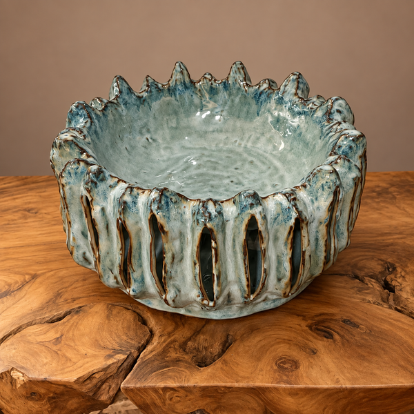 Handmade Teal Glazed Bowl
