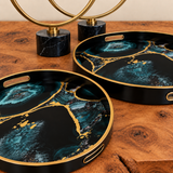 Blue and Gold Marble Effect Tray
