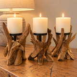 Teak Candle Holder
