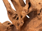 Teak floor sculpture lamp