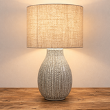 Bulbous Cream Glaze Table Lamp