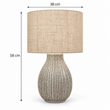 Bulbous Cream Glaze Table Lamp