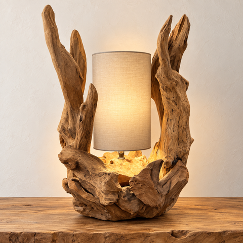 Teak Root Table Lamp