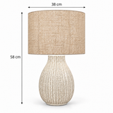 Bulbous Cream Glaze Table Lamp
