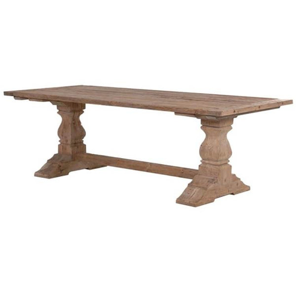Reclaimed Refectory Dining Table with Pedestal Legs – Large 246cm Rustic Wood Table