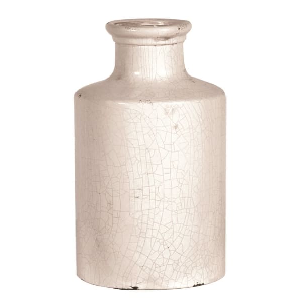 Distressed Crackle Glazed Ceramic Vase