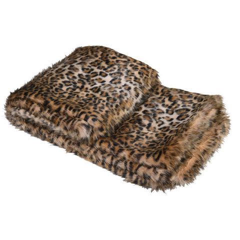 Leopard Print Faux Fur Throw