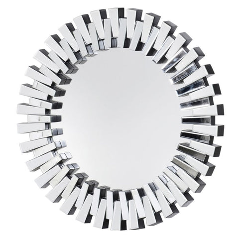 Round Designer Mirrored Frame Mirror