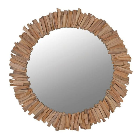 Large Round Driftwood Mirror