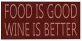 Food is Good Wine is Better Sign