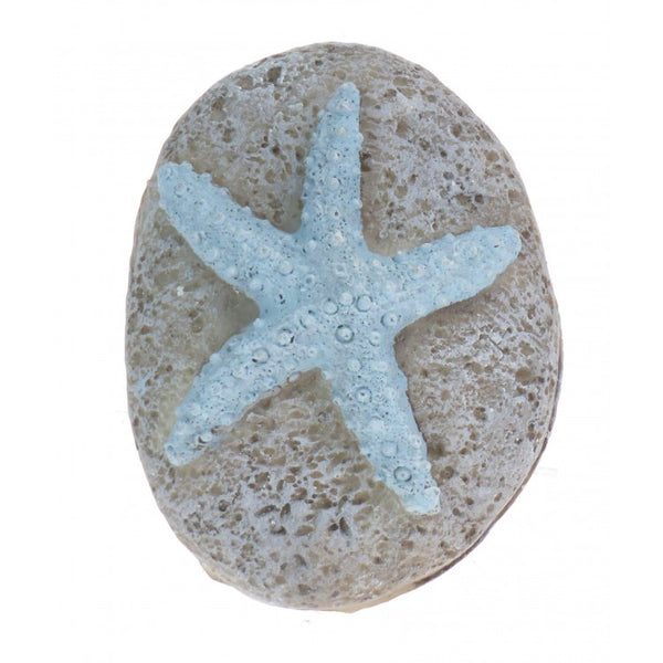 Carved pebble with Starfish/Seahorse